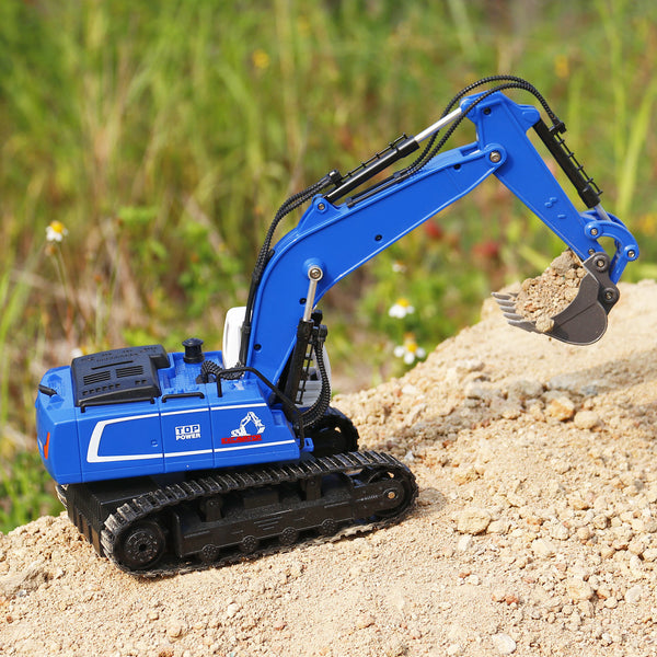 1/18 Scale Remote Control Excavator Toys, Building Digger Adventures for Boys Aged 4-10, Christmas Gift Idea