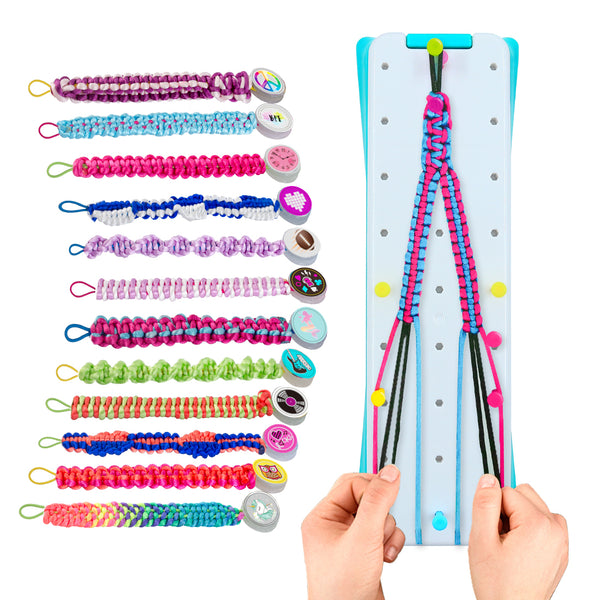 Friendship Bracelet Craft Kit for 10-12 Year Old Girls, Create Up to 12 Bracelets with 7 Knot Styles and Pattern Stickers, Great Christmas Present Idea