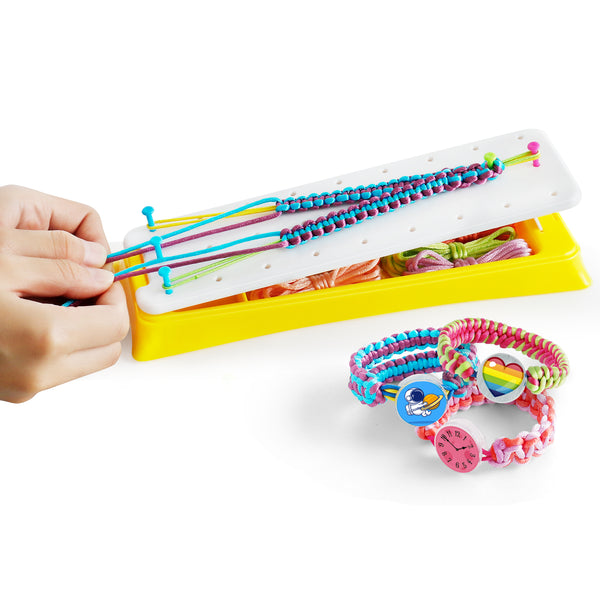 Craft Joy & Friendship: POPGOO Bracelet Making Kit for Girls 7-12+ - 7 Knot Styles, 12 Stickers, Perfect for Christmas Creative Fun & Bonding
